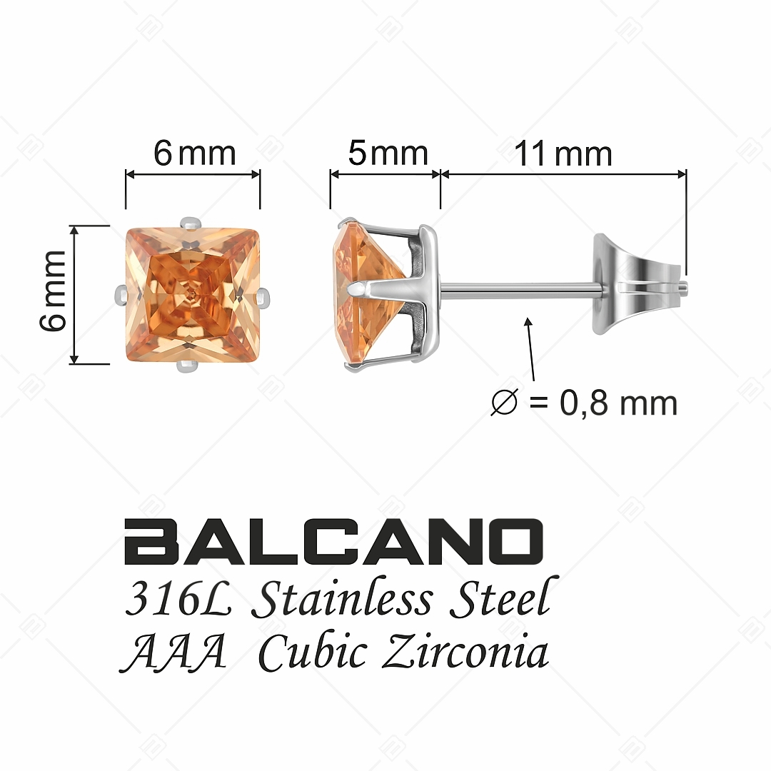 BALCANO - Frizzante / Négyzet alakú drágaköves fülbevaló (112082ST58)