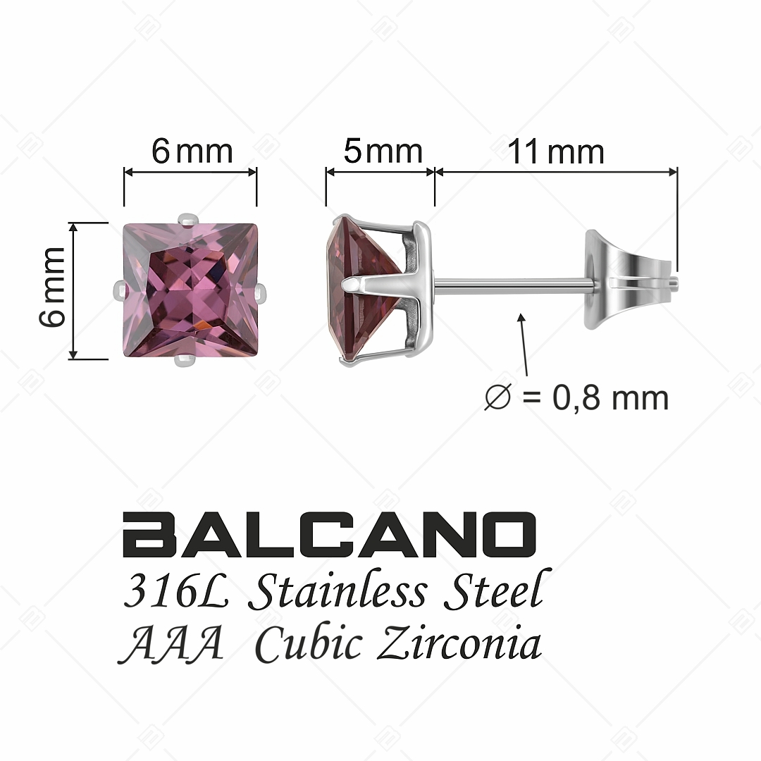 BALCANO - Frizzante / Négyzet alakú drágaköves fülbevaló (112082ST79)
