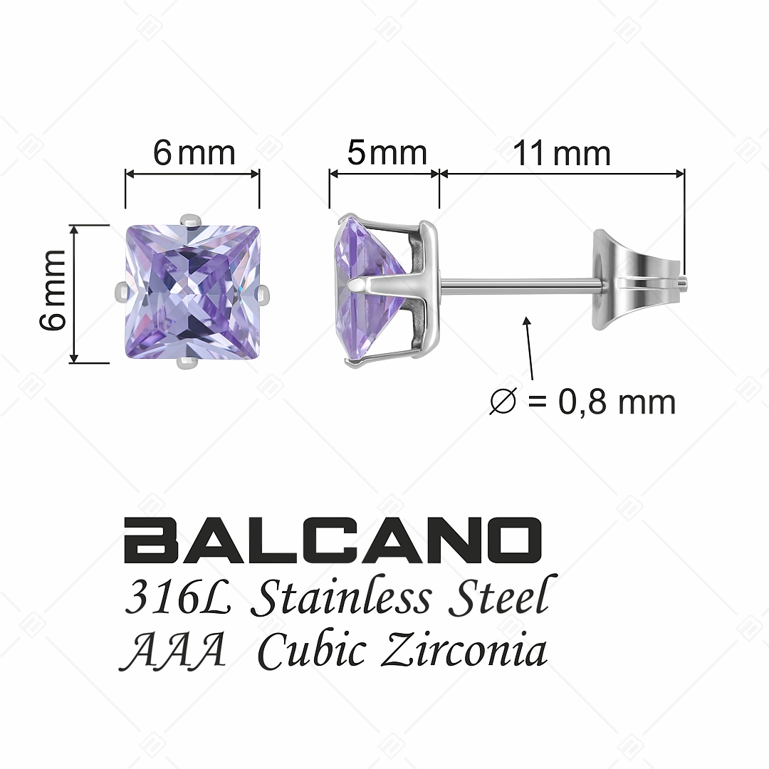 BALCANO - Frizzante / Négyzet alakú drágaköves fülbevaló (112082ST82)