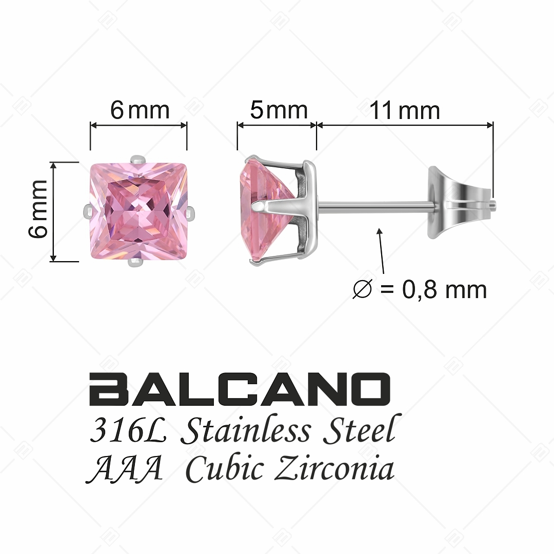 BALCANO - Frizzante / Négyzet alakú drágaköves fülbevaló (112082ST87)