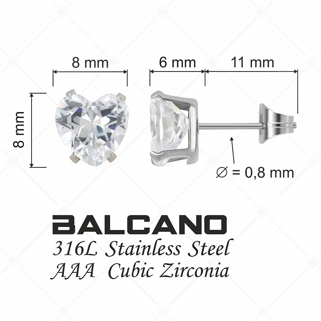 BALCANO - Frizzante / Szív alakú drágaköves fülbevaló (112084ST00)