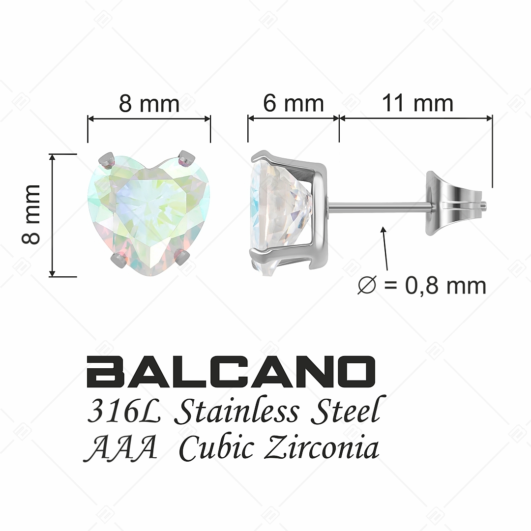 BALCANO - Frizzante / Szív alakú drágaköves fülbevaló (112084ST09)