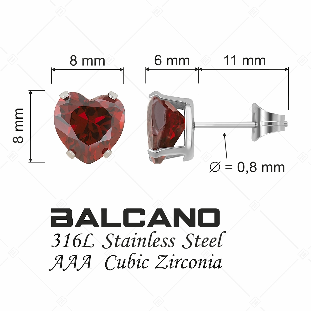 BALCANO - Frizzante / Szív alakú drágaköves fülbevaló (112084ST29)