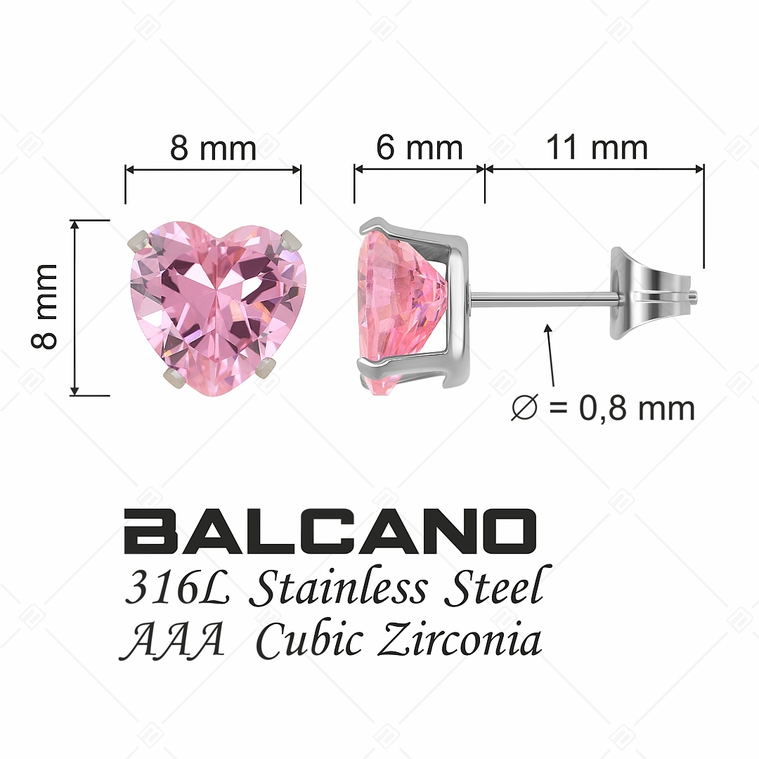 BALCANO - Frizzante / Szív alakú drágaköves fülbevaló (112084ST87)