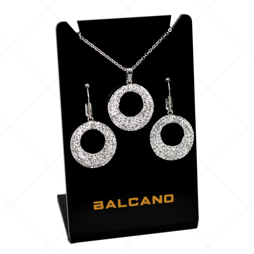 BALCANO - Sole / Kerek nemesacél fülbevaló kristályokkal (141001BC00)
