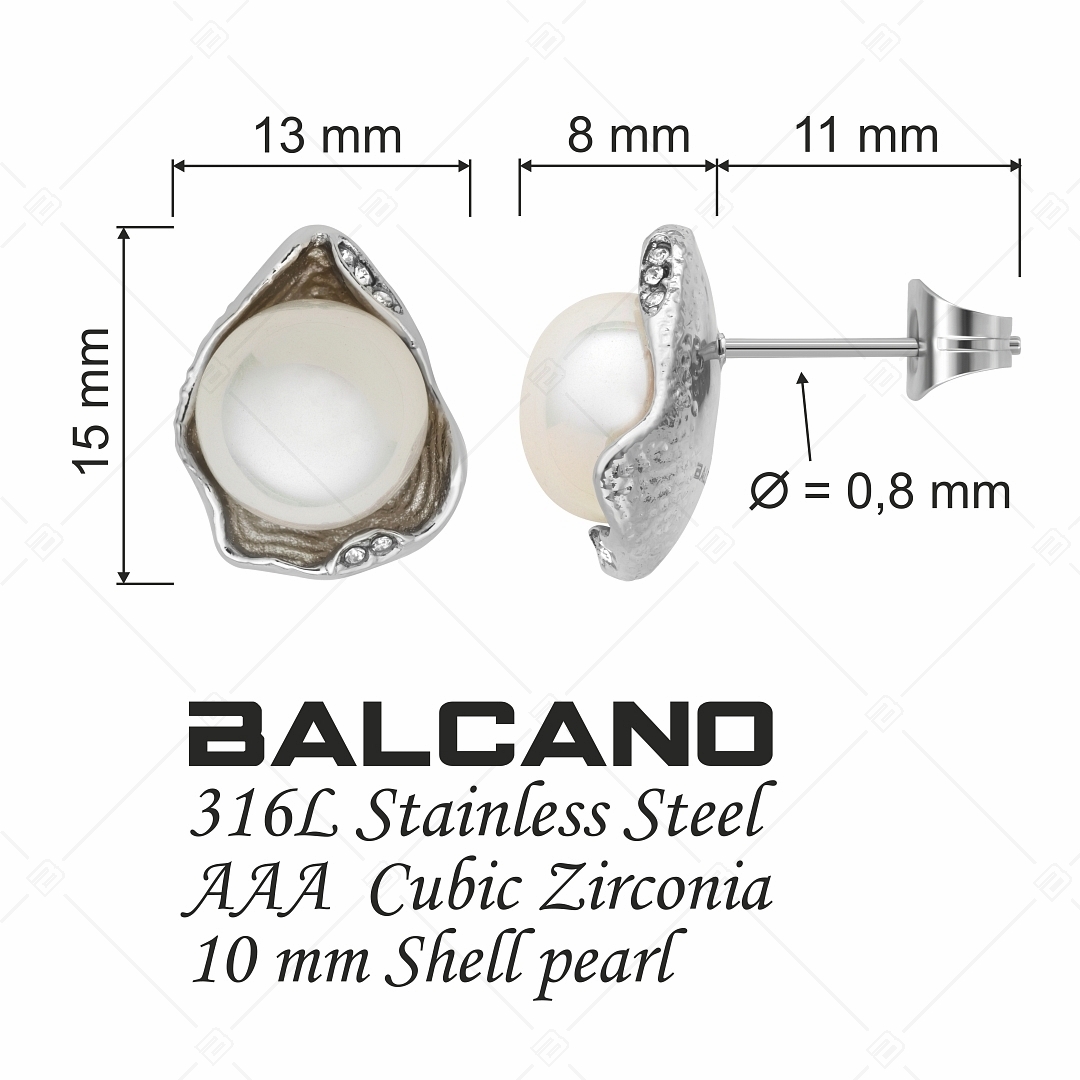 BALCANO - Marina /  Kagylóhéj alakú kagylógyöngy fülbevaló (141102BC00)