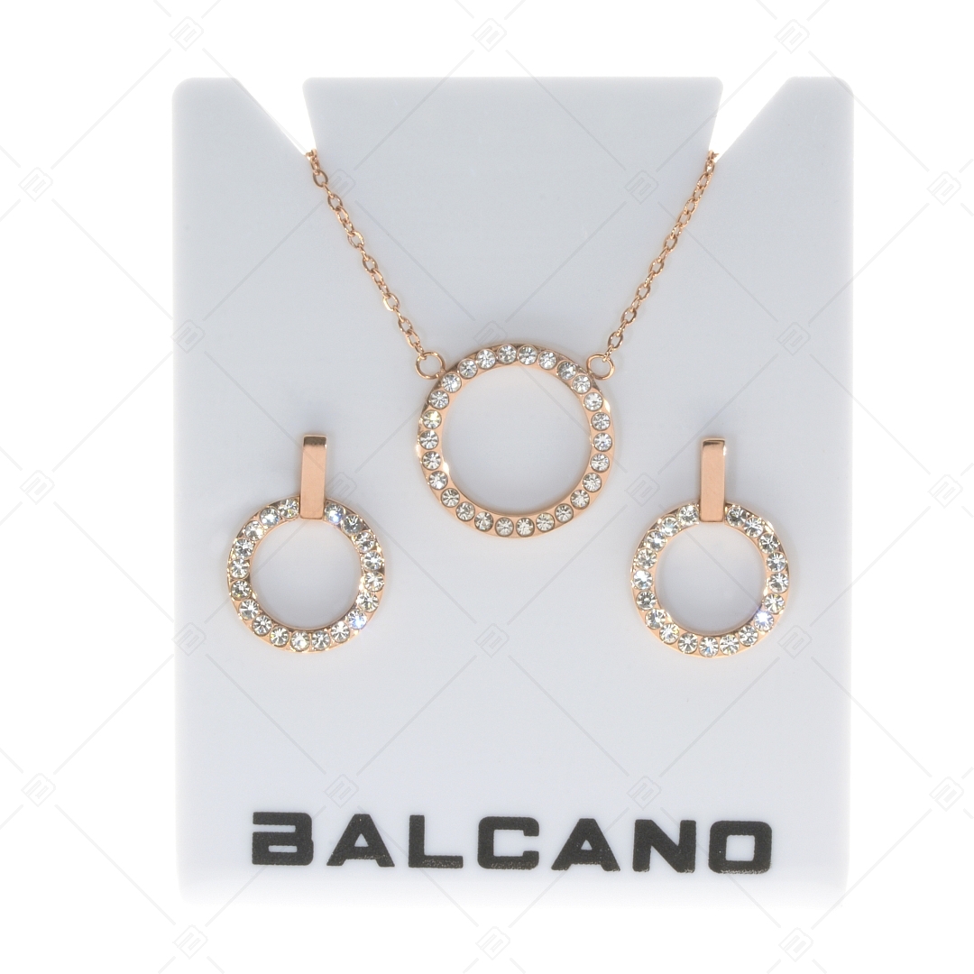 BALCANO - Veronic / Kerek cirónia drágaköves fülbevaló 18K rozé arany bevonattal (141106BC96)