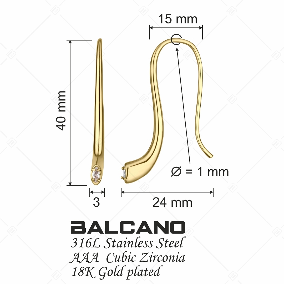 BALCANO - Arco / Egyedi, íves formájú drágaköves fülbevaló (141107BC88)