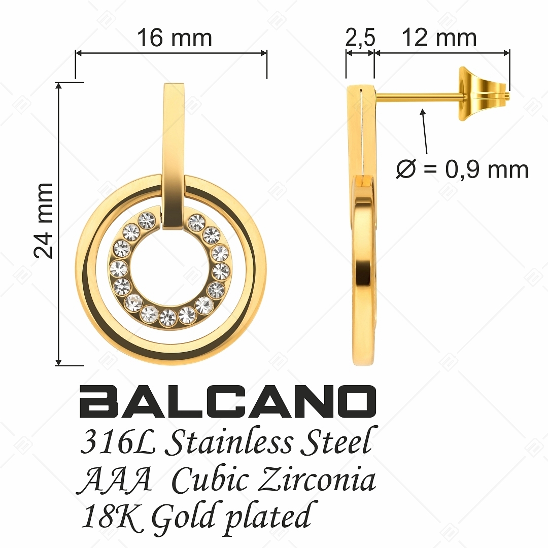 BALCANO - Saturno / Dupla kör alakú drágaköves fülbevaló (141110BC88)