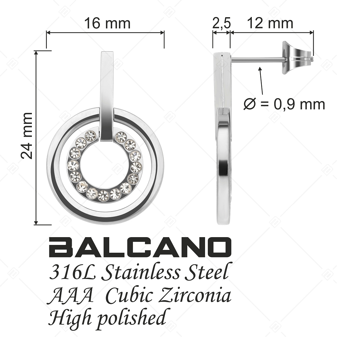 BALCANO - Saturno / Dupla kör alakú drágaköves fülbevaló (141110BC97)