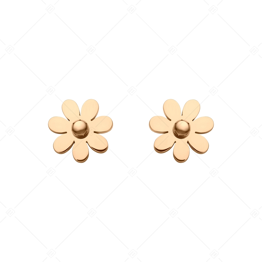 BALCANO - Daisy / Százszorszép alakú nemesacél fülbevaló 18K rozé arany bevonattal (141200BC96)