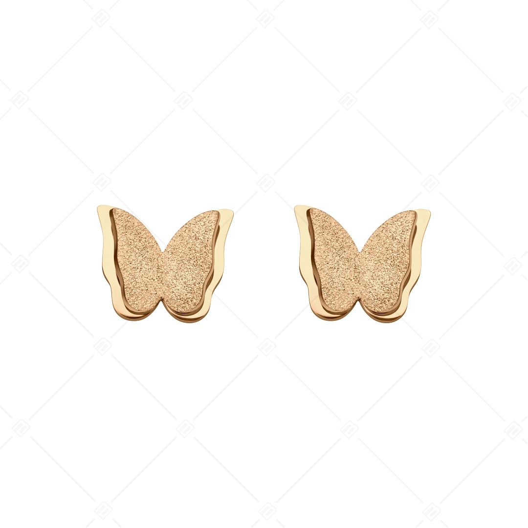 BALCANO - Papillon / Csillámos felületű pillangó fülbevaló (141201BC96)