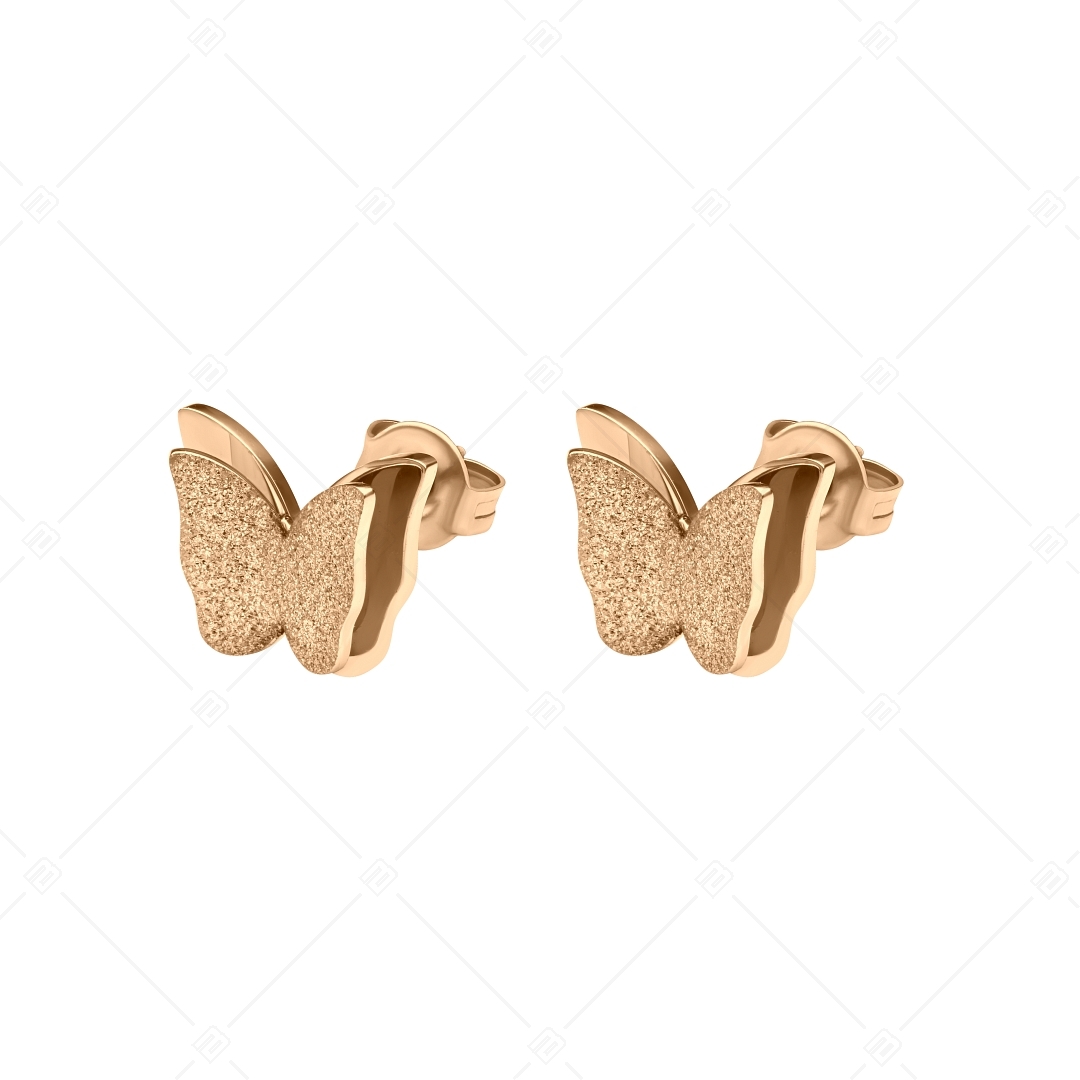 BALCANO - Papillon / Csillámos felületű pillangó fülbevaló (141201BC96)