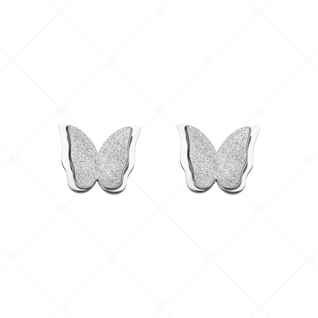 BALCANO - Papillon / Csillámos felületű pillangó fülbevaló (141201BC97)