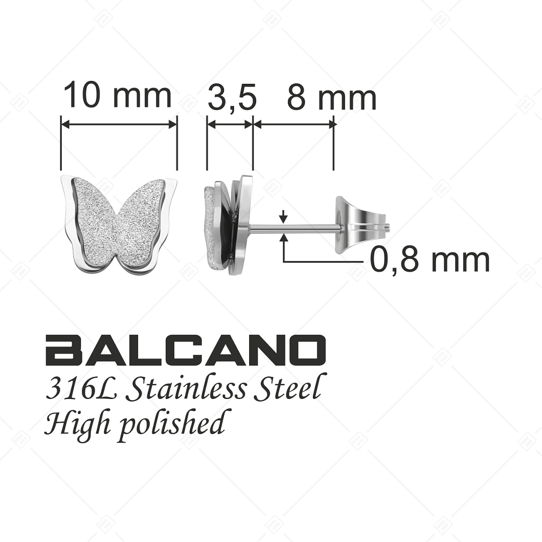 BALCANO - Papillon / Csillámos felületű pillangó fülbevaló (141201BC97)