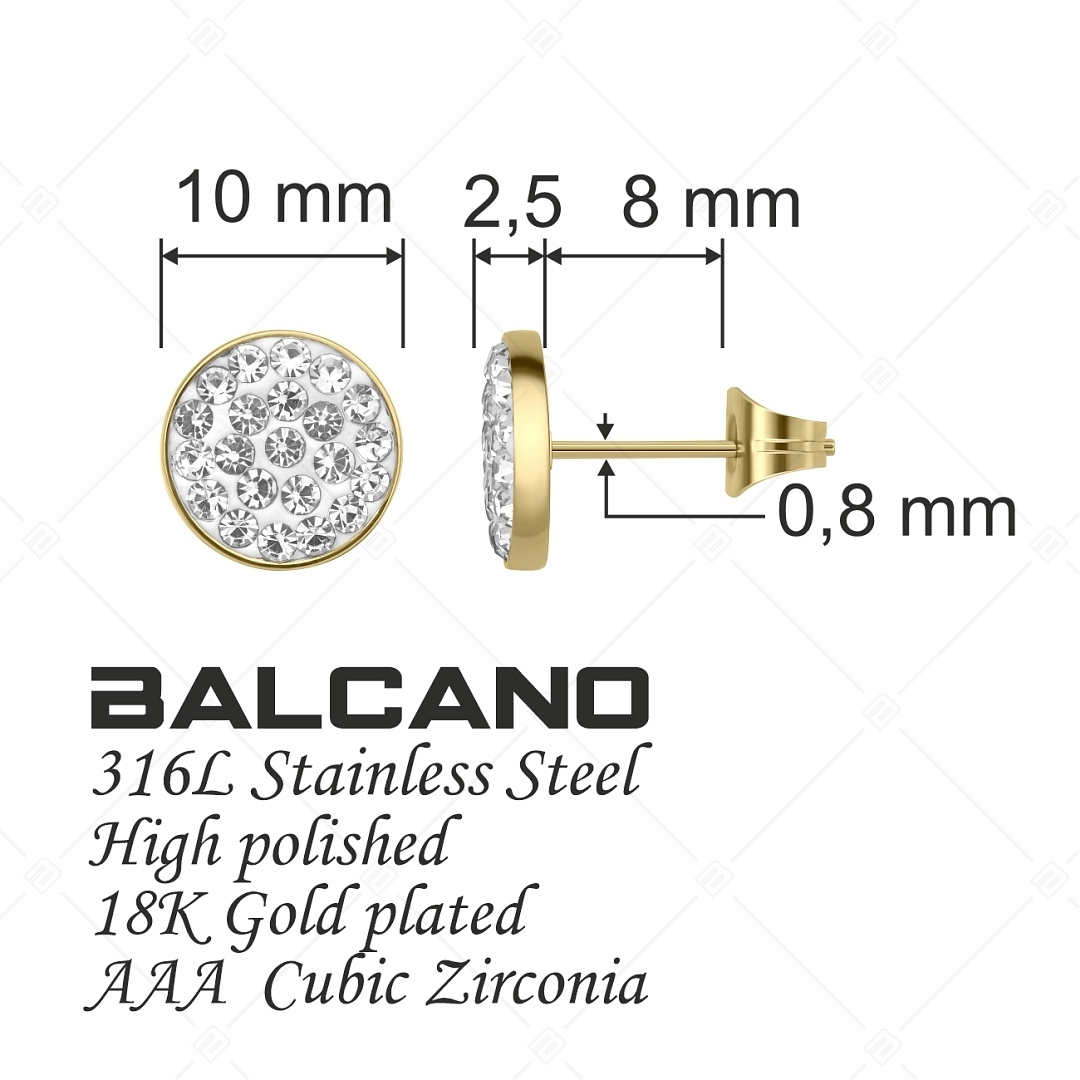 BALCANO - Glitter / Bedugós kerek kristály fülbevaló (141203BC88)