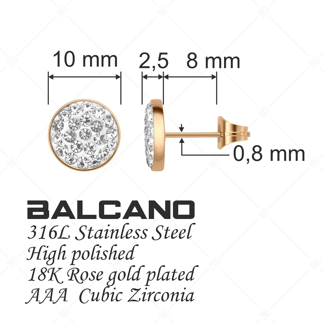 BALCANO - Glitter / Bedugós kerek kristály fülbevaló (141203BC96)