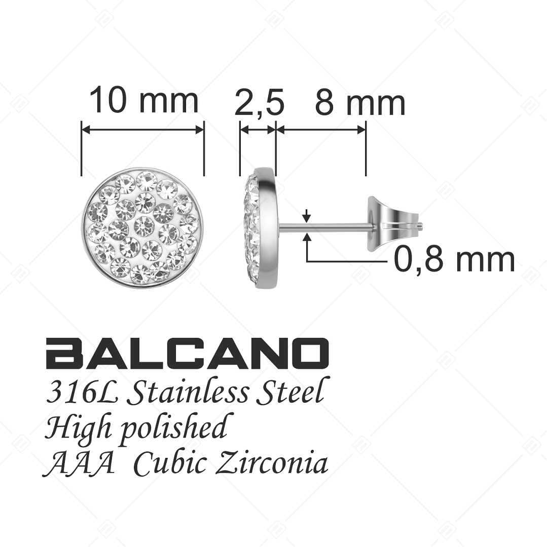 BALCANO - Glitter / Bedugós kerek kristály fülbevaló (141203BC97)