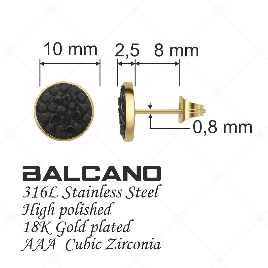 BALCANO - Glitter / Bedugós kerek kristály fülbevaló (141204BC88)