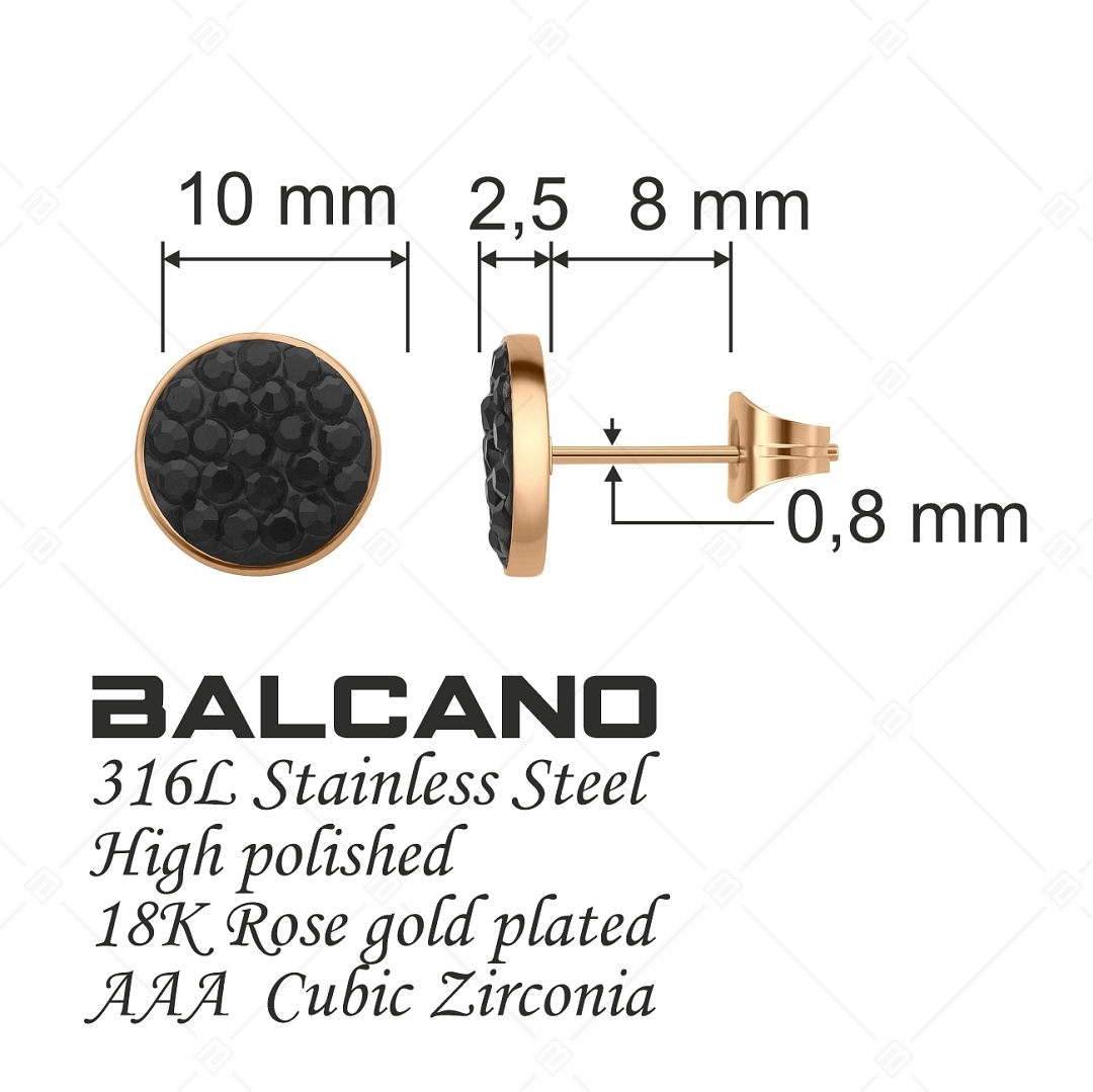 BALCANO - Glitter / Bedugós kerek kristály fülbevaló (141204BC96)