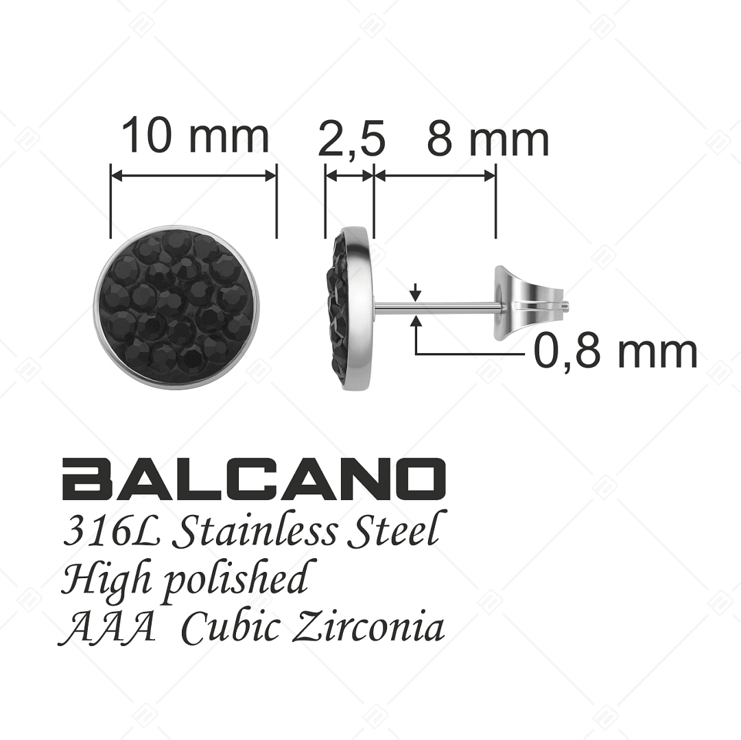 BALCANO - Glitter / Bedugós kerek kristály fülbevaló (141204BC97)