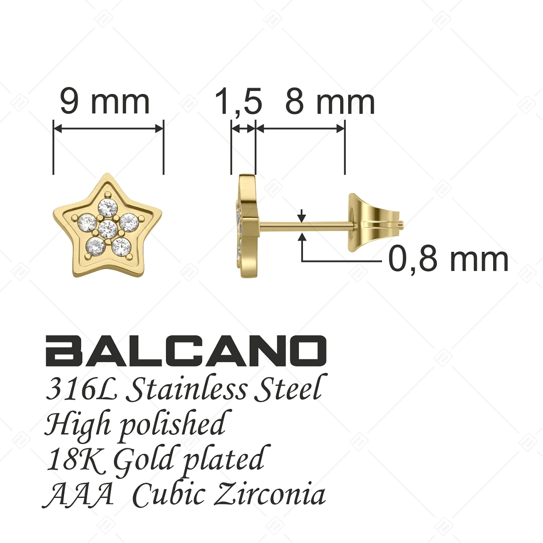 BALCANO - Asteri / Csillag alakú drágaköves fülbevaló (141208BC88)