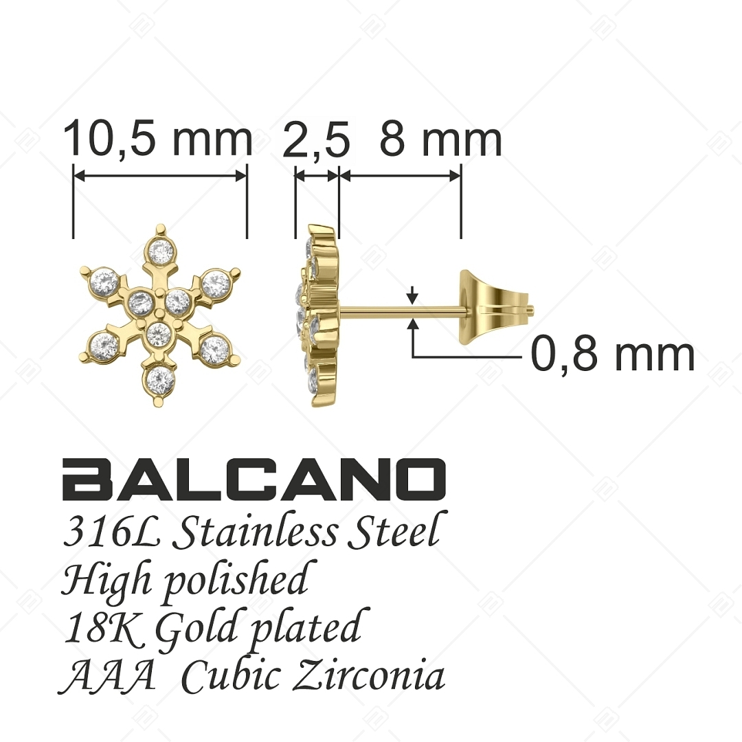 BALCANO - Hiona / Hópehely alakú fülbevaló cirkóniával (141209BC88)