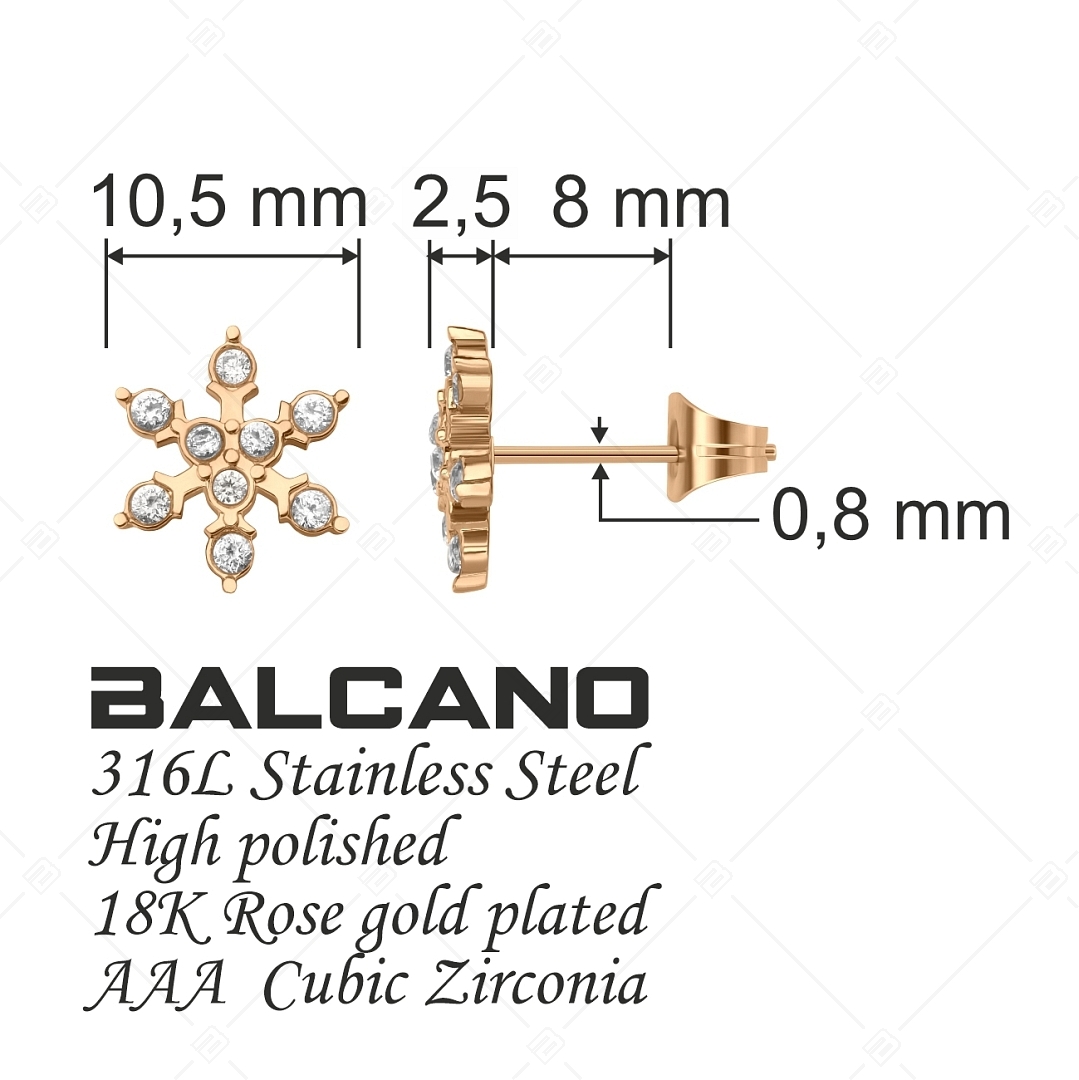 BALCANO - Hiona / Hópehely alakú fülbevaló cirkóniával (141209BC96)