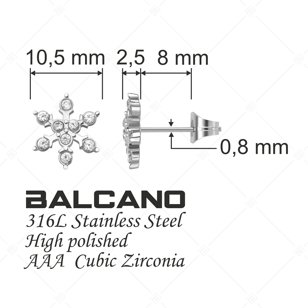 BALCANO - Hiona / Hópehely alakú fülbevaló cirkóniával (141209BC97)