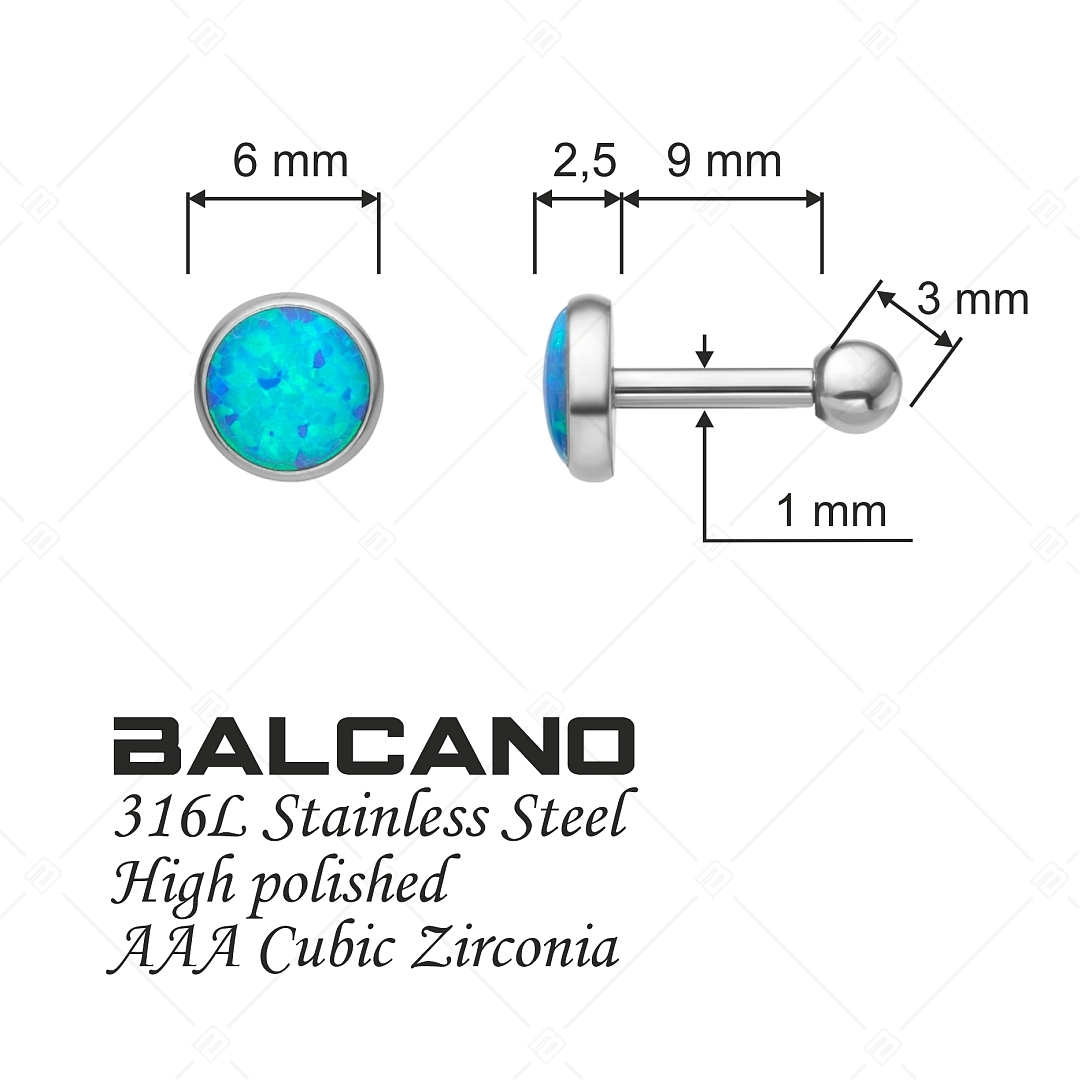 BALCANO - Punto / Gömbzáras csillogó pont fülbevaló opál kővel (141210BC44)