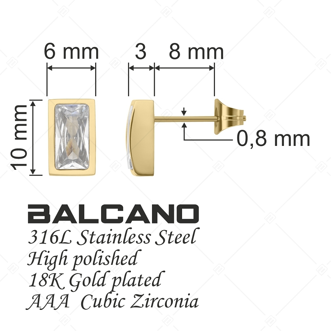BALCANO - Principessa / Egyedi 18K arany bevonatú fülbevaló cirkónia drágakővel (141220BC88)