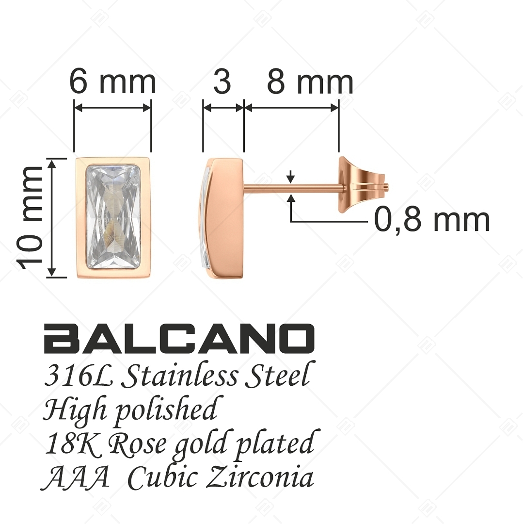 BALCANO - Principessa / Egyedi 18K rozé arany bevonatú fülbevaló cirkónia drágakővel (141220BC96)