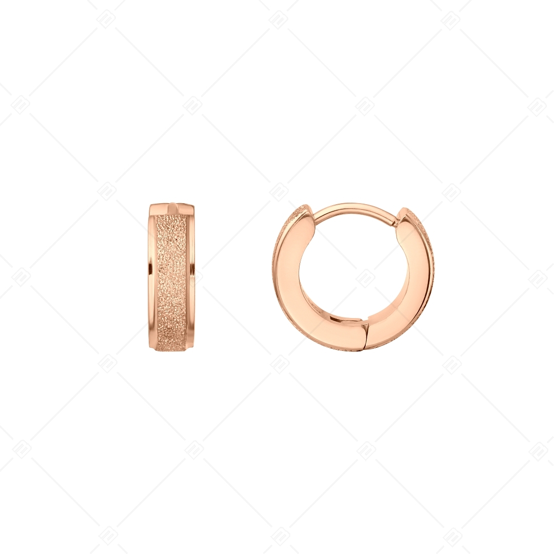 BALCANO - Caprice / Egyedi csillám csiszolású nemesacél fülbevaló 18K rozé arany bevonattal (141223BC96)