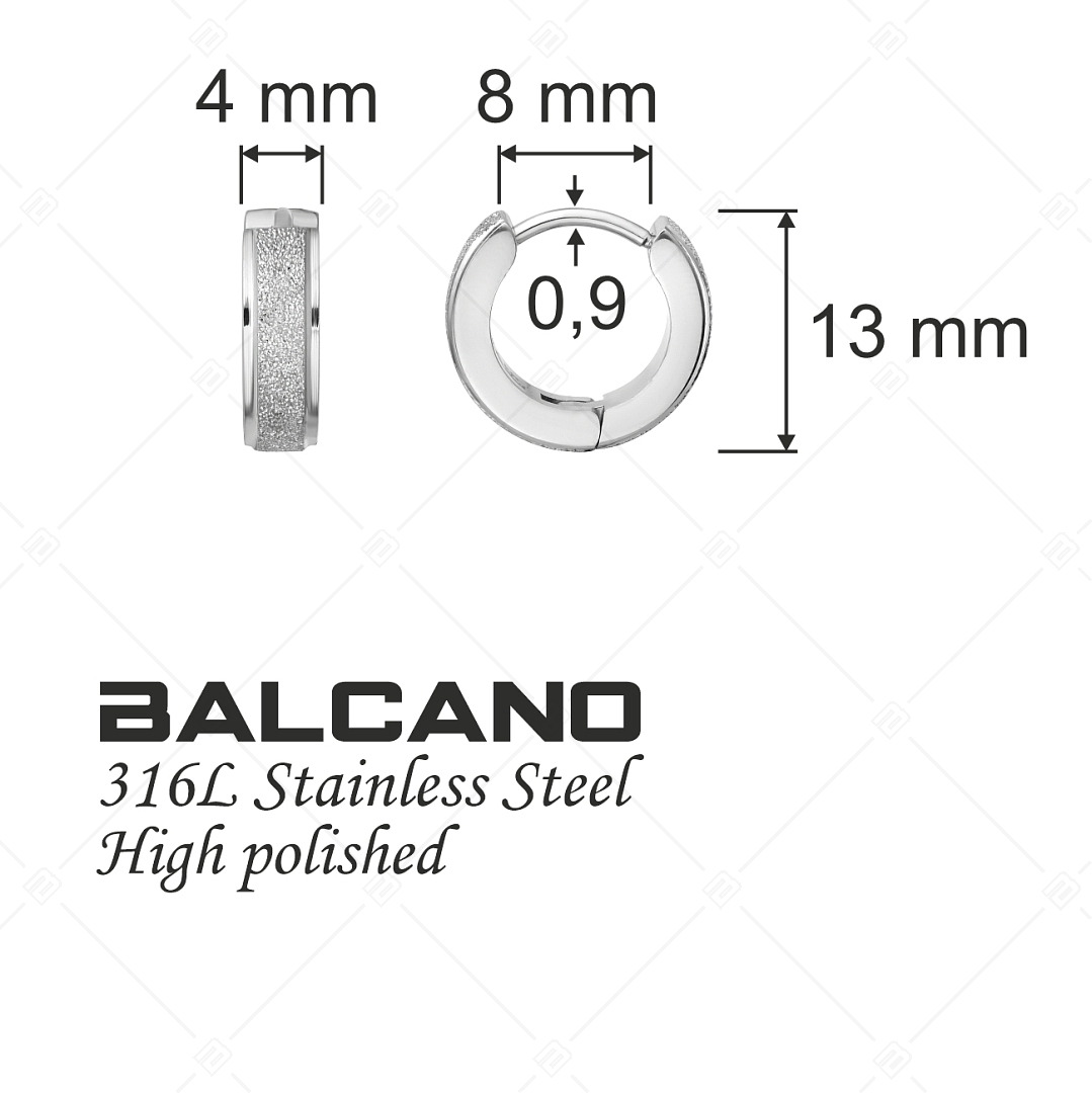 BALCANO - Caprice / Egyedi csillám csiszolású nemesacél fülbevaló (141223BC97)