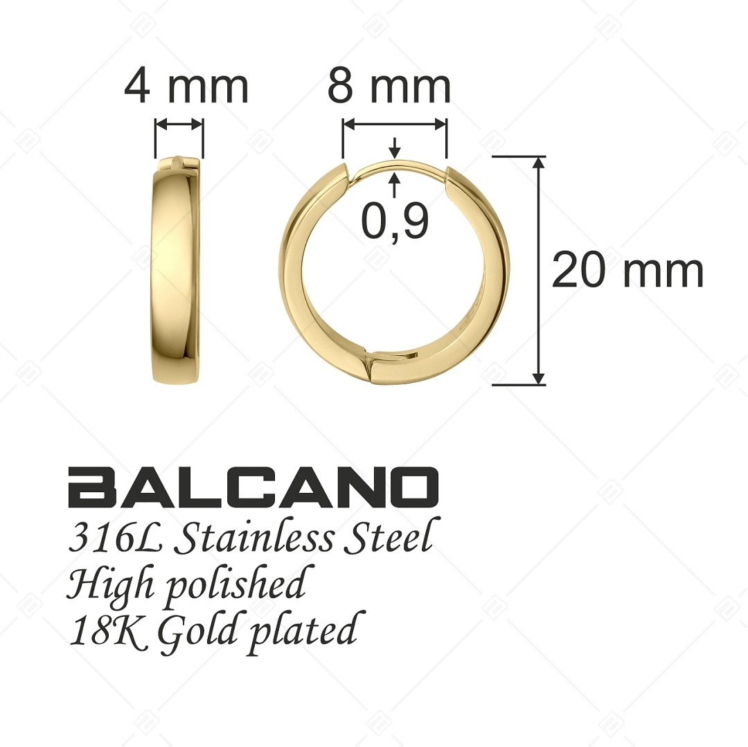 BALCANO - Lisa / Nemesacél karika fülbevaló 18K arany bevonattal (141224BC88)