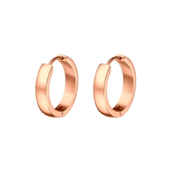 BALCANO - Lisa / Nemesacél karika fülbevaló 18K rozé arany bevonattal