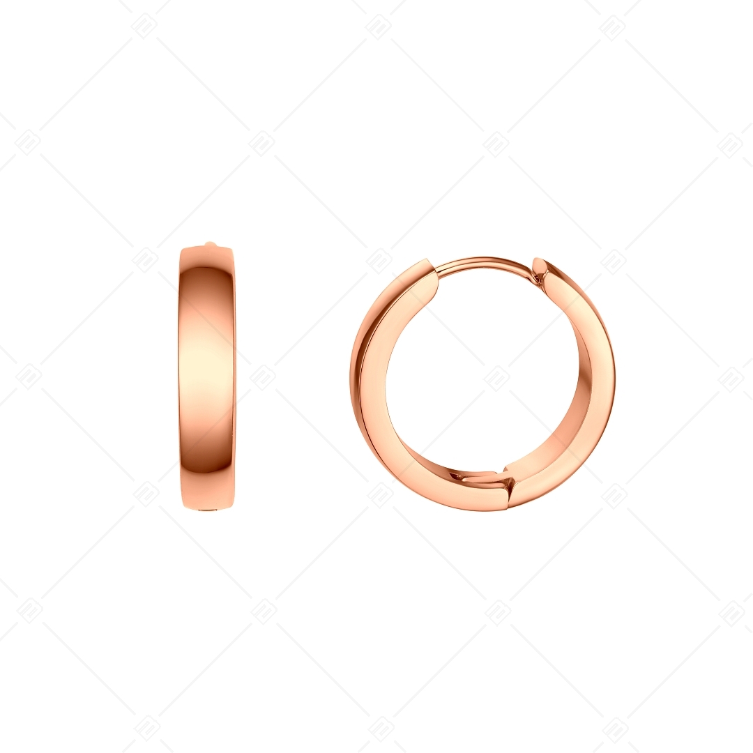 BALCANO - Lisa / Nemesacél karika fülbevaló 18K rozé arany bevonattal (141224BC96)