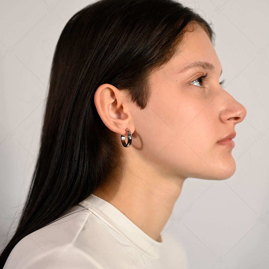 BALCANO - Lisa / Nemesacél karika fülbevaló magasfényű polírozással (141224BC97)