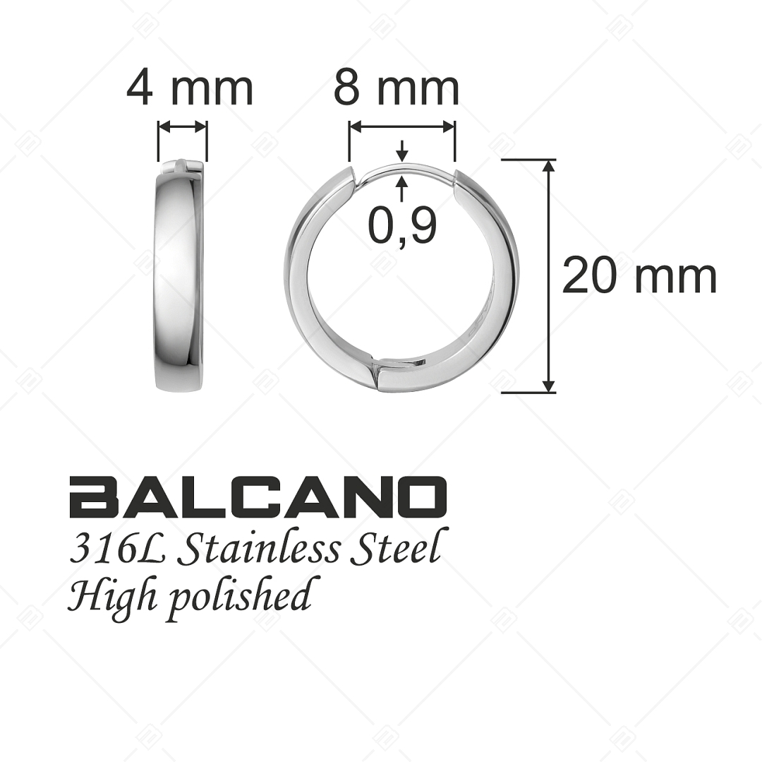 BALCANO - Lisa / Nemesacél karika fülbevaló magasfényű polírozással (141224BC97)