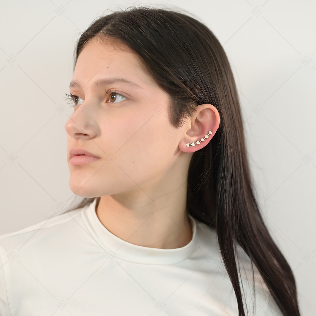 BALCANO - Lovers / Szívecskés fülre simuló fülbevaló magasfényű polírozással (141228BC97)