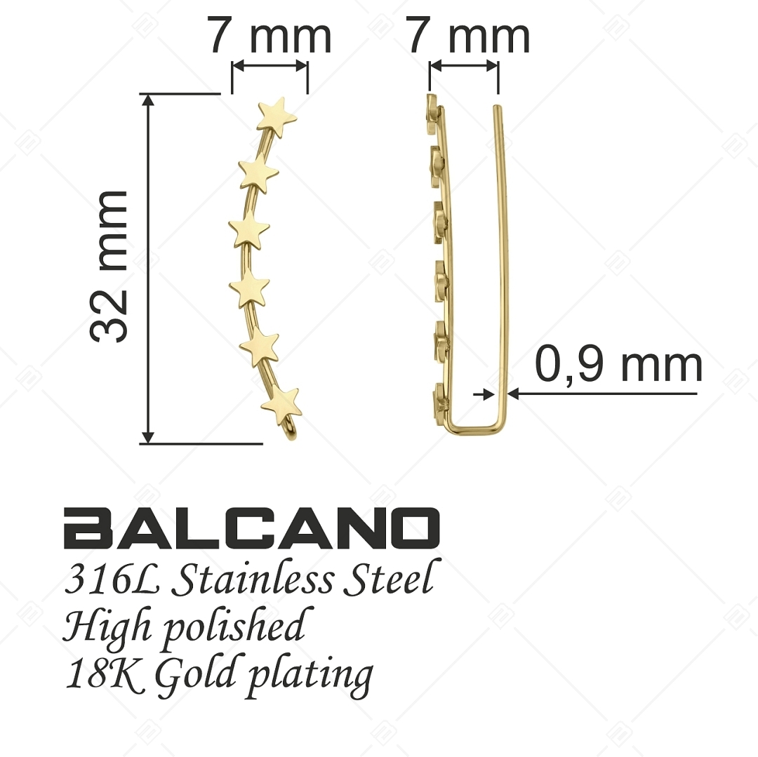 BALCANO - Lucente / Csillagos fülre simuló fülbevaló 18K arany bevonattal (141229BC88)