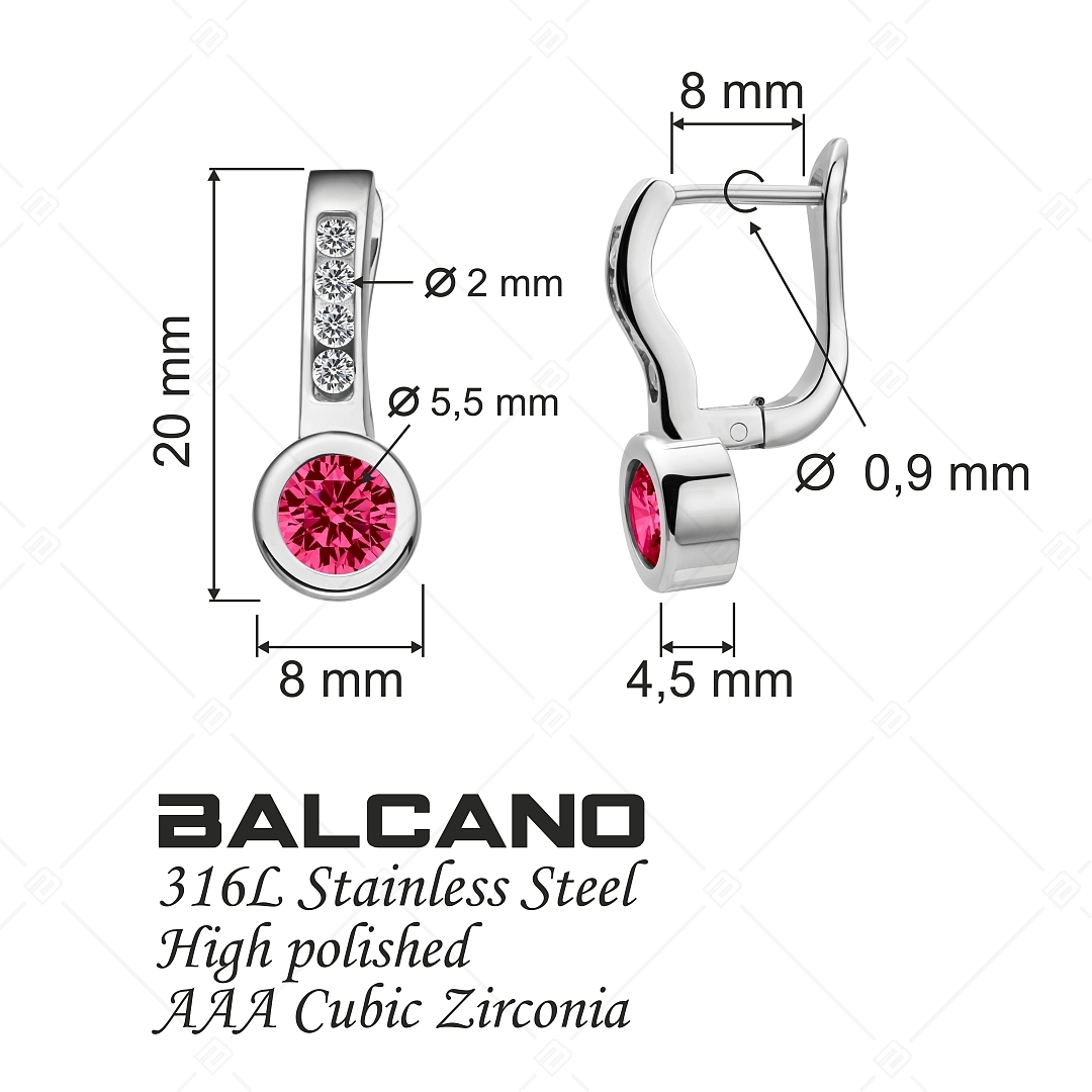 BALCANO - Lorena / Fülbevaló cirkónia drágakövekkel, magasfényű polírozással (141234BC22)