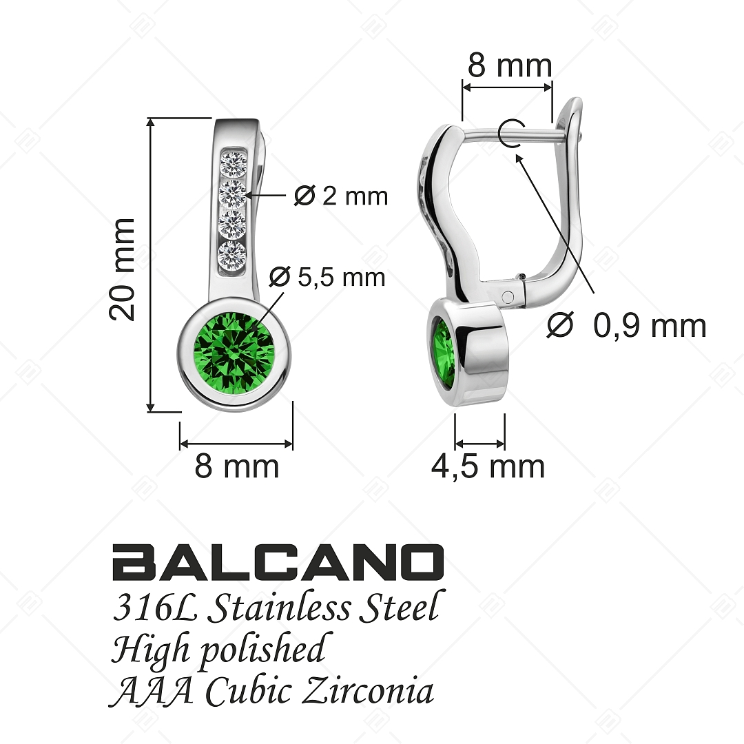 BALCANO - Lorena / Fülbevaló cirkónia drágakövekkel, magasfényű polírozással (141234BC39)
