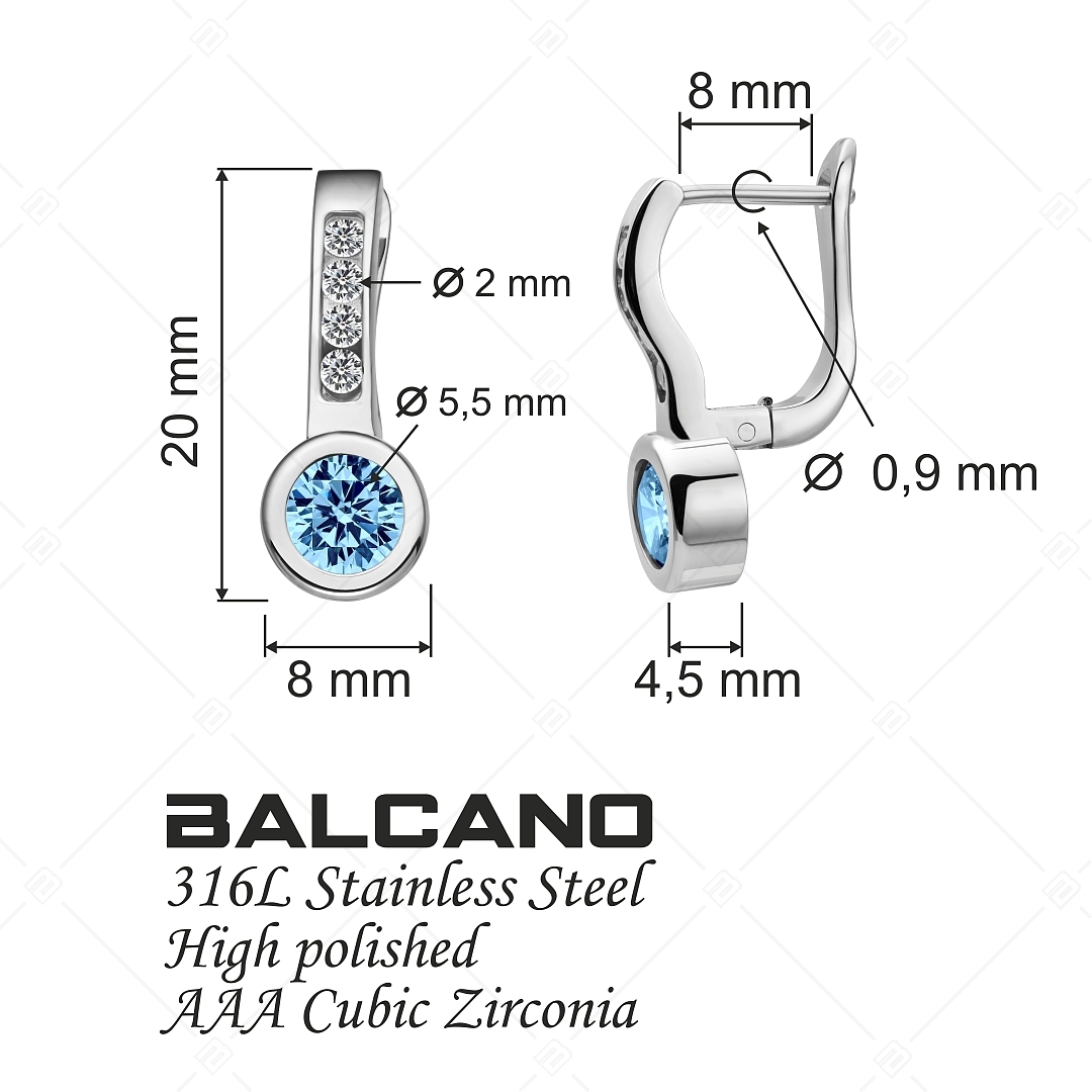 BALCANO - Lorena / Fülbevaló cirkónia drágakövekkel, magasfényű polírozással (141234BC48)