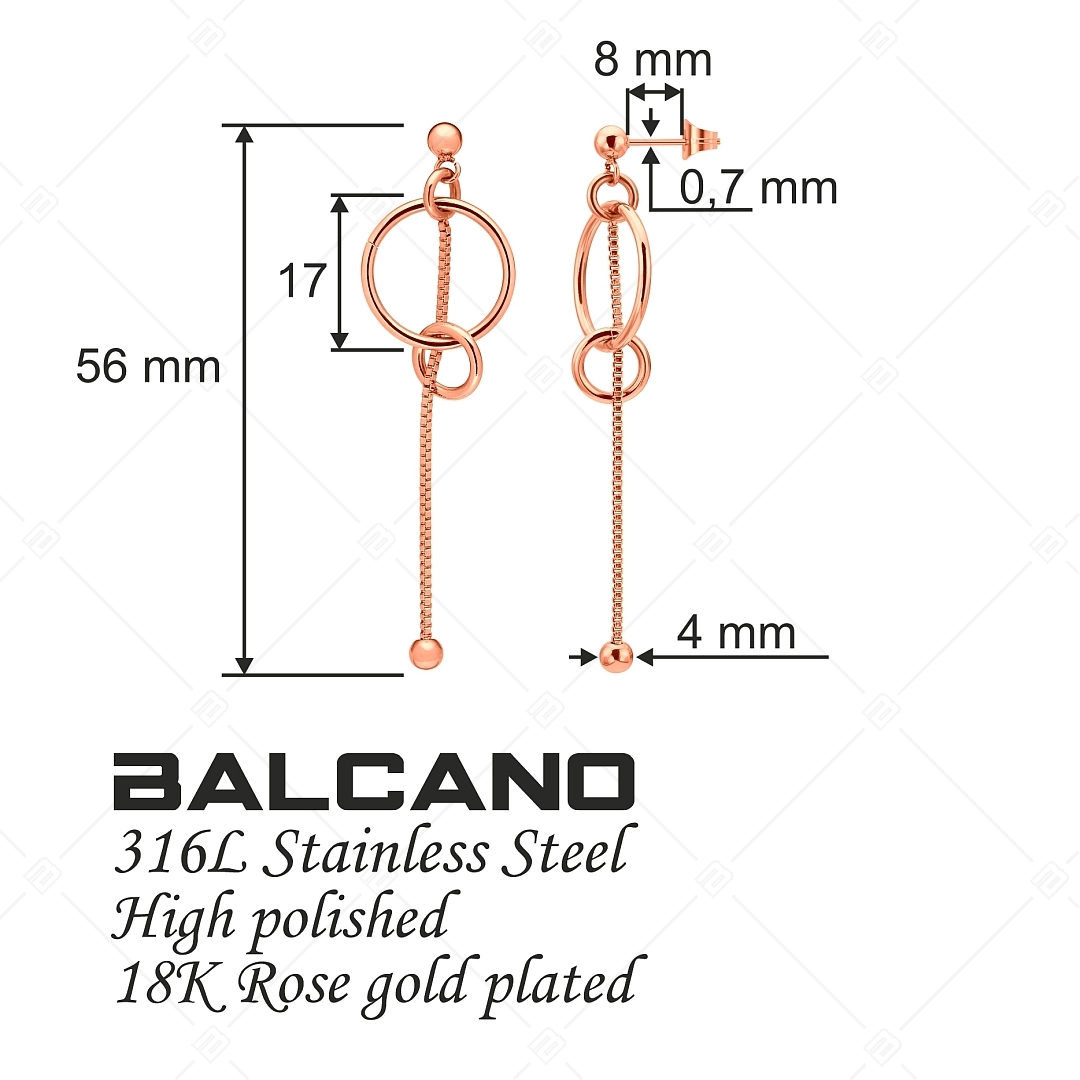 BALCANO - Clea / Csüngő fülbevaló, 18K rozé arany bevonattal (141236BC96)