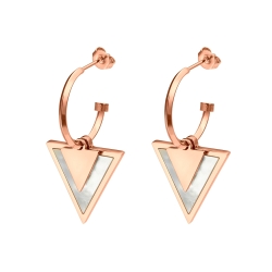 BALCANO - Delta / Háromszög alakú lógós fülbevaló, 18K rozé arany