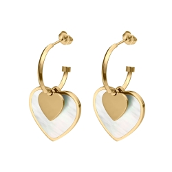 BALCANO - Heart / Szív alakú lógós fülbevaló, 18K arany bevonattal