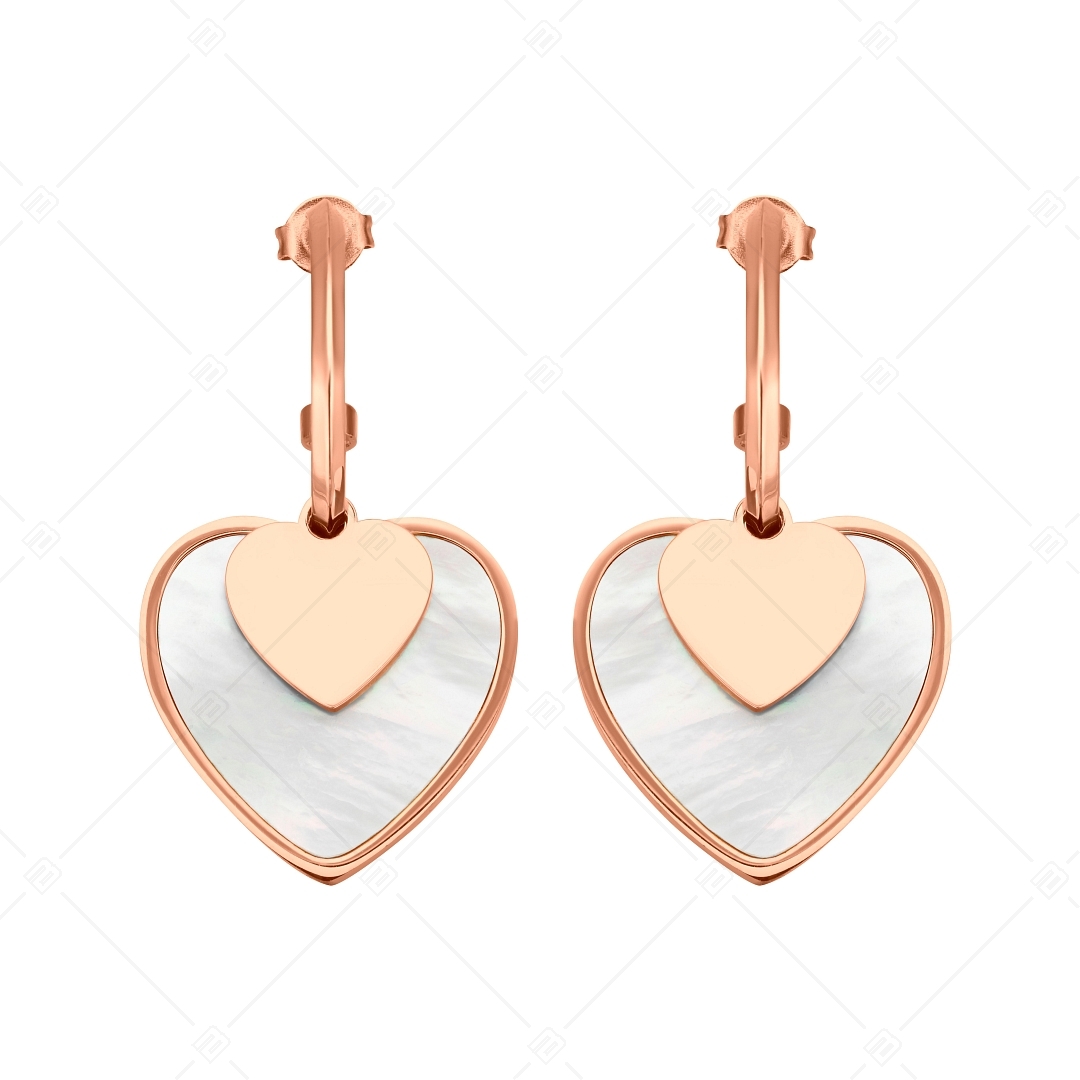 BALCANO - Heart / Szív alakú lógós fülbevaló, 18K rozé arany bevonattal (141238BC96)