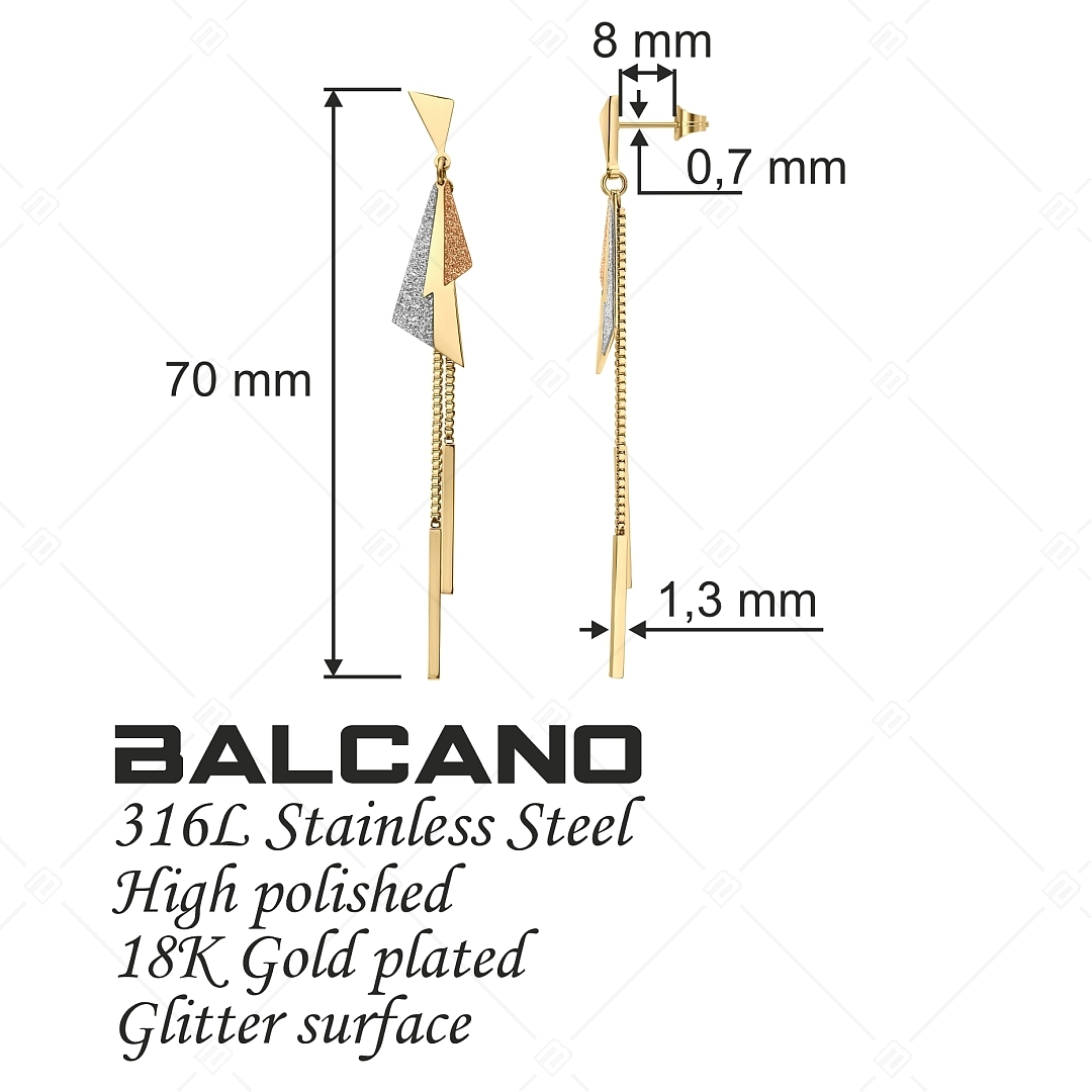 BALCANO - Flash / Csüngő nemesacél fülbevaló, 18K arany bevonattal (141239BC88)