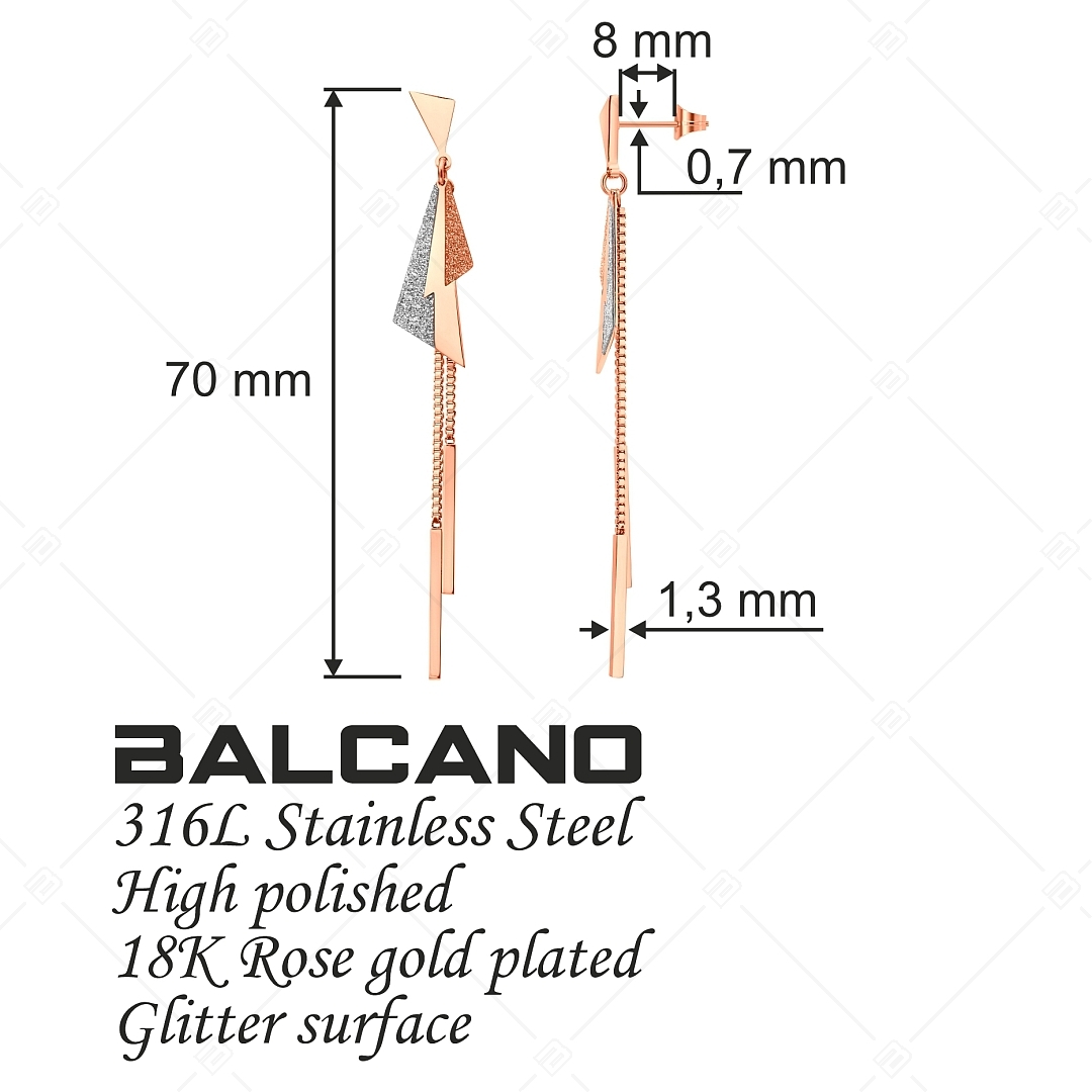 BALCANO - Flash / Csüngő nemesacél fülbevaló, 18K rozé arany bevonattal (141239BC96)